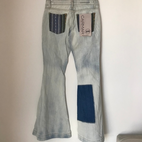 [LF] Carmar Patch Bell Sleeve Flare Denim Jeans - Picture 4 of 5